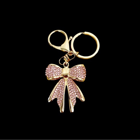 Glamorous Rhinestone Bow Keychain | Elegant Bling Accessory - Picture 1 of 8